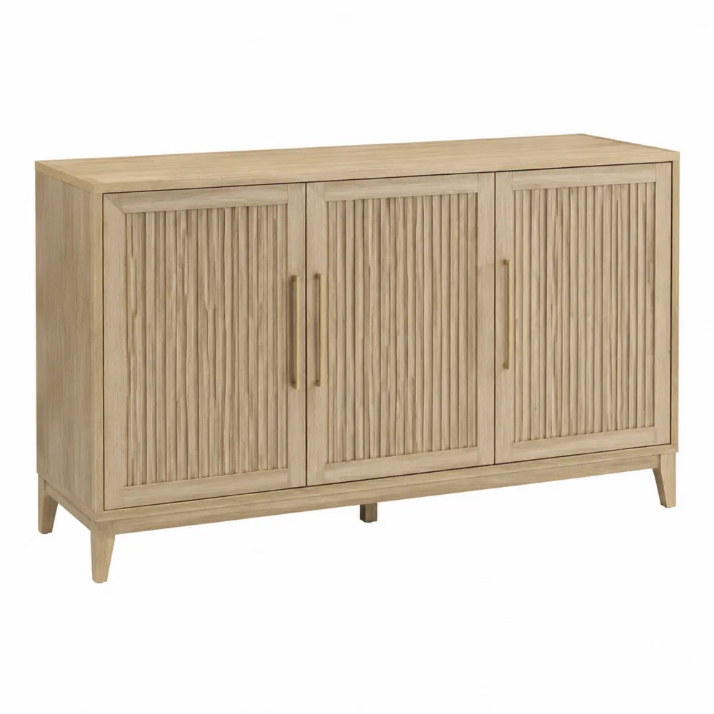 Aparador de madera de roble con acabado natural 120 cm x 40 cm x 75 cm