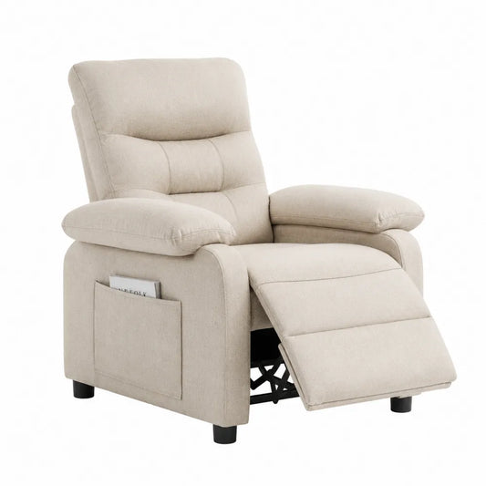 Sillón Reclinable de Tela Beige