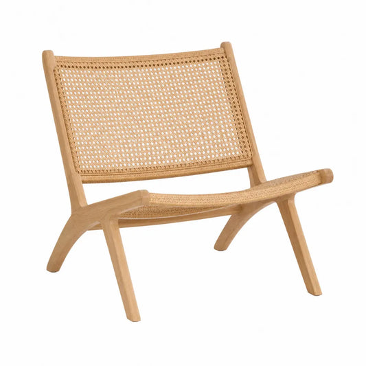 Silla de madera y ratán 75x65x80 cm